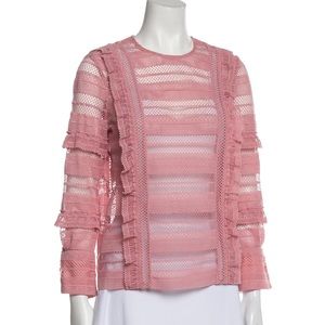 Self-Portrait Lace Long-Sleeve Top